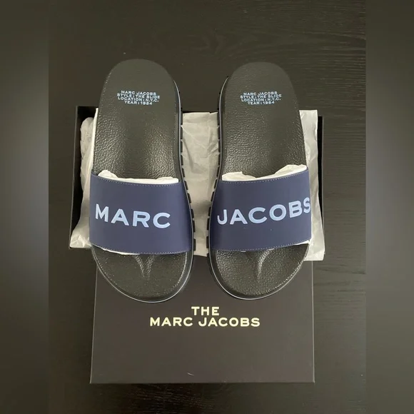 NEW IN BOX MARC JACOBS slides Navy size 5-11 - Picture 1 of 6